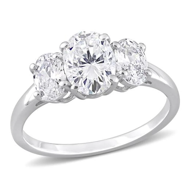 Julianna B Sterling Silver Cubic Zirconia 3 Stone Ring