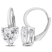 Julianna B Sterling Silver Cubic Zirconia Heart Earrings
