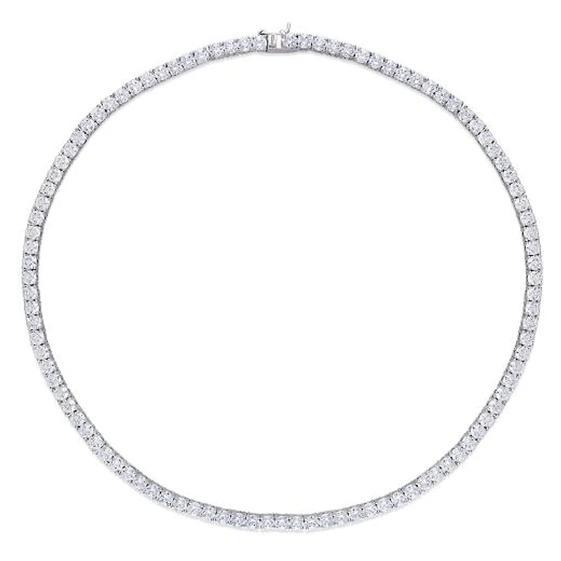 Julianna B Sterling Silver Cubic Zirconia Tennis Bracelet and Necklace Set