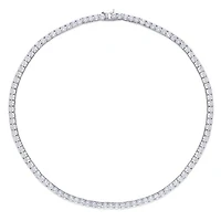 Julianna B Sterling Silver Cubic Zirconia Tennis Bracelet and Necklace Set
