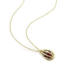 Julianna B Sterling Silver Yellow Plated Garnet Cage Pendant