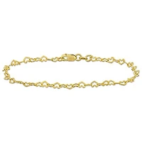 Julianna B 14K Yellow Gold 9" 3mm Heart Link Anklet