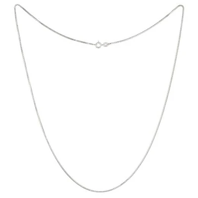10K White Gold 18" Box Link Chain