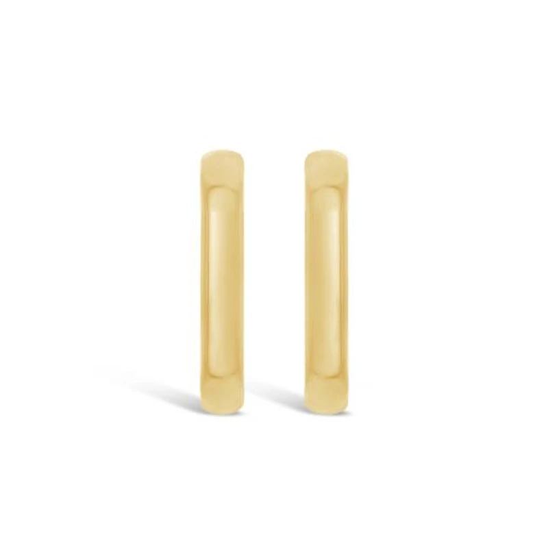10K Yellow Gold Oval Hoop Earring
