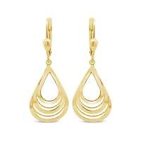 10K Yellow Gold Pear Tear Drop Earrings