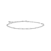 10K White Gold 8.5" Paperclip Link Bracelet