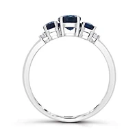 14K White Gold Sapphire & Diamond Ring