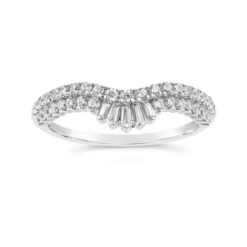 10K White Gold 0.50CTW Diamond Contour Band