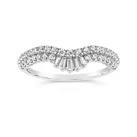 10K White Gold 0.50CTW Diamond Contour Band