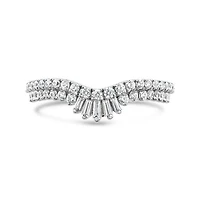 10K White Gold 0.50CTW Diamond Contour Band