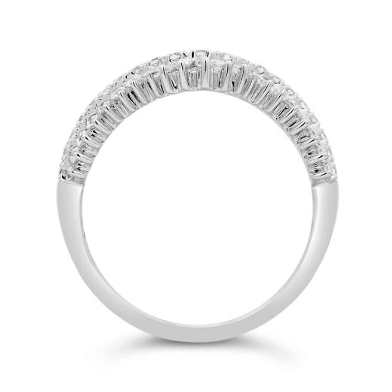 10K White Gold 0.50CTW Diamond Contour Band