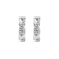 Infinite Love 10K White Gold Diamond Hoop Earrings