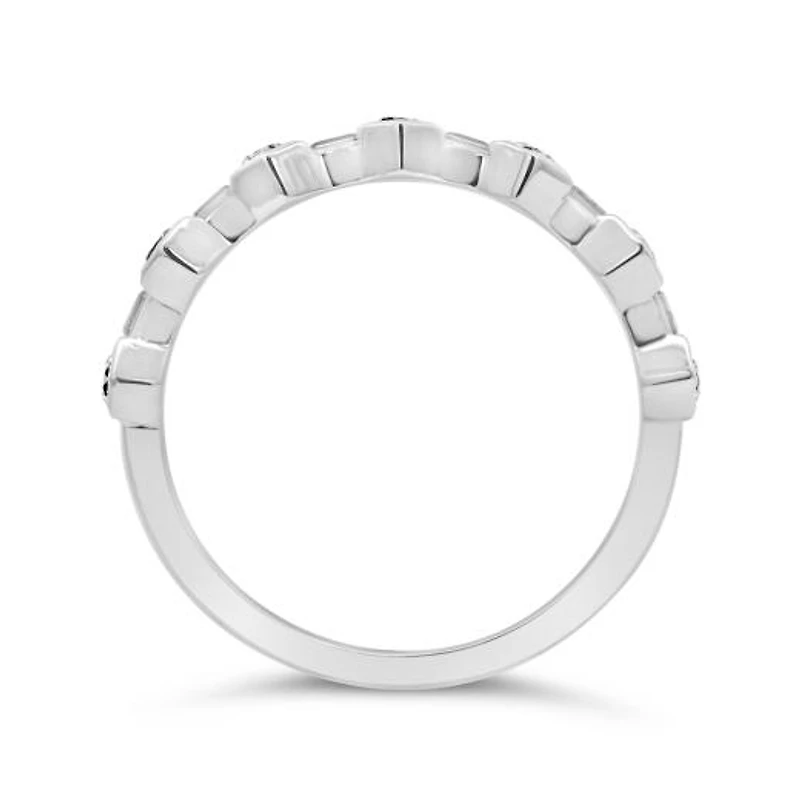 Jenny Packham 18K White Gold Lab Grown 0.40CTW Diamond Honeycomb Band
