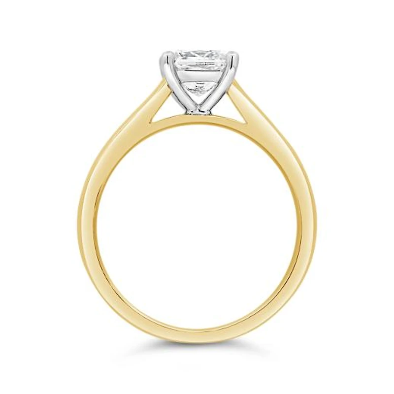 New Brilliance 14K Yellow Gold Lab Grown 1.00CT Princess Cut Diamond Ring
