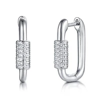 Sterling Silver Cubic Zirconia Hoop Earring