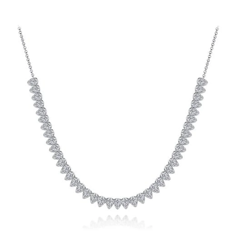Sterling Silver Cubic Zirconia Tear Drop Necklace