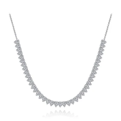 Sterling Silver Cubic Zirconia Tear Drop Necklace