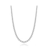 Sterling Silver Cubic Zirconia Adjustable Choker Necklace