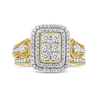 10K Yellow Gold 0.95CTW Diamond Bridal Set