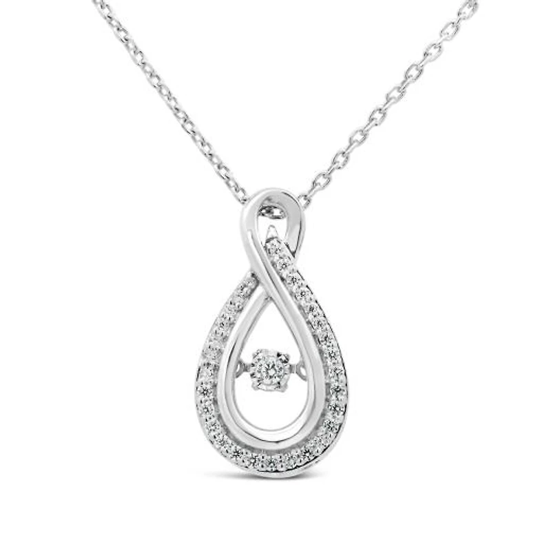 Dancing Diamonds Sterling Silver 0.14CTW Diamond Pendant