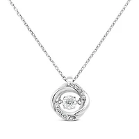 Dancing Diamonds Sterling Silver Diamond Pendant