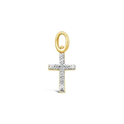 Charmables 10K Yellow Gold Diamond Cross Interchangeable Charm