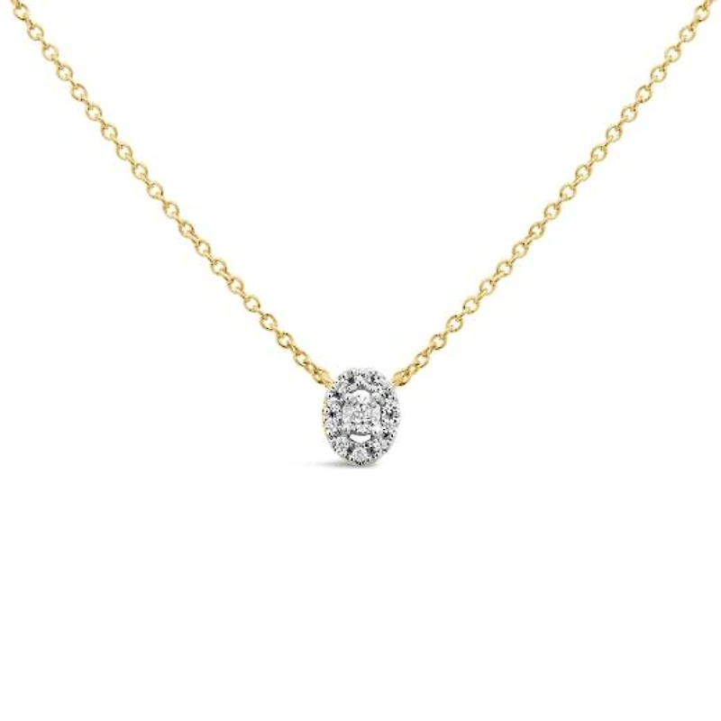 Charmables 10K Yellow Gold Diamond Oval Shaped Necklace