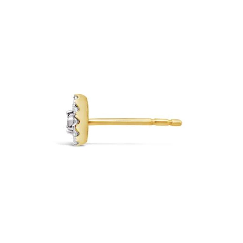 Charmables 10K Yellow Gold Diamond Pear Shaped Single Stud Earring