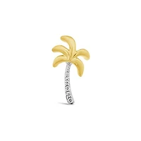 Charmables 10K Yellow Gold Diamond Single Palm Tree Stud Earring