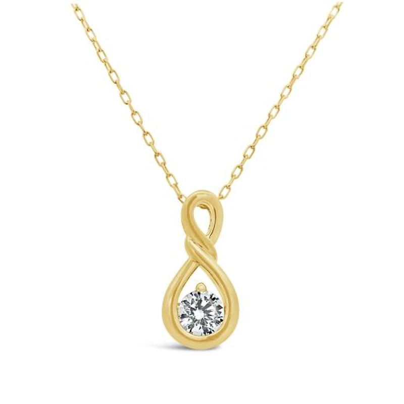 New Brilliance 10K Yellow Gold Lab Grown 0.50CT Diamond Infinity Pendant