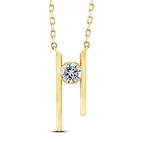 New Brilliance 10K Yellow Gold Lab Grown 0.30CT Diamond Solitaire Necklace