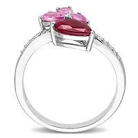 Julianna B 14K White Gold Ruby, Pink Sapphire and Diamond Ring