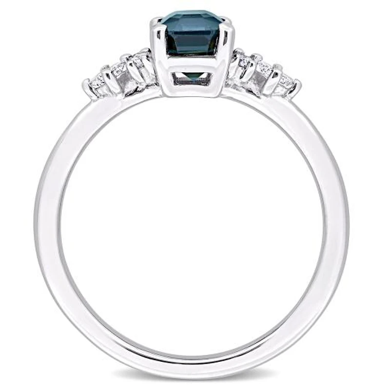 Julianna B 14K White Gold Blue Spinel and Diamond Ring