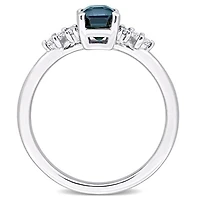 Julianna B 14K White Gold Blue Spinel and Diamond Ring