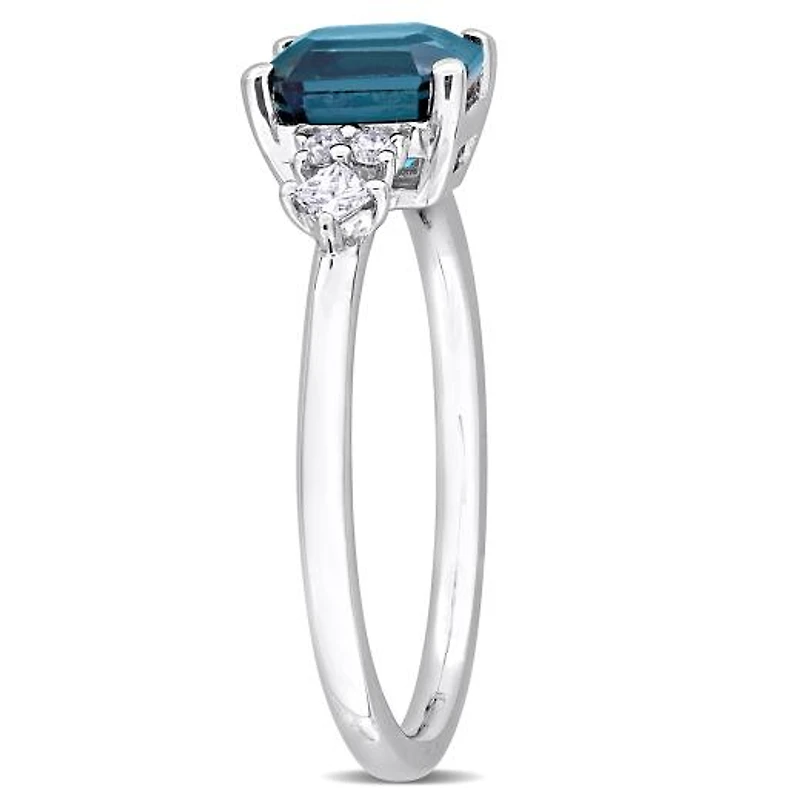 Julianna B 14K White Gold Blue Spinel and Diamond Ring