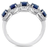 Julianna B 14K White Gold Sapphire and Diamond Ring