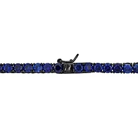 Julianna B Sterling Silver Created Blue Sapphire With Black Rhodium 20" Necklace