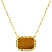 Julianna B Yellow Plated Sterling Silver Tiger Eye Necklace