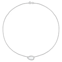 Julianna B Sterling Silver Pear Shape White Agate Necklace
