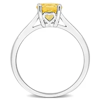 Julianna B Sterling Silver Citrine Solitaire Ring