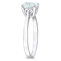 Julianna B Sterling Silver Aquamarine Solitaire Ring