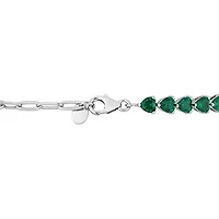 Julianna B Sterling Silver Created Emerald 7.5" Bracelet