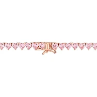 Julianna B Rose Plated Sterling Silver Pink Cubic Zirconia Tennis 18" Necklace