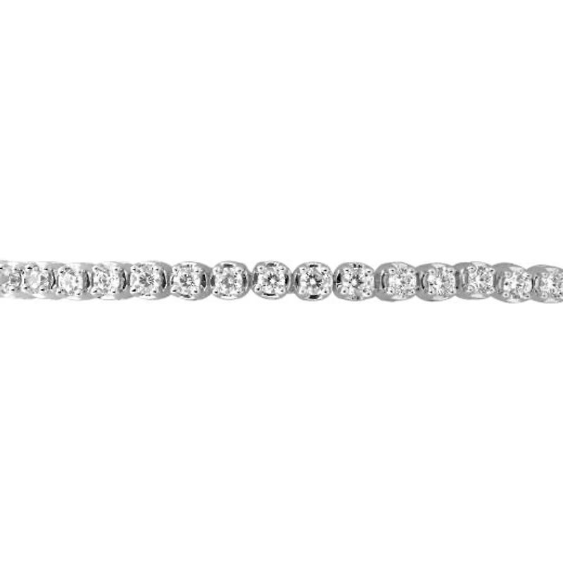 New Brilliance 10K White Gold Lab Grown 2.05CTW Diamond Tennis Bracelet
