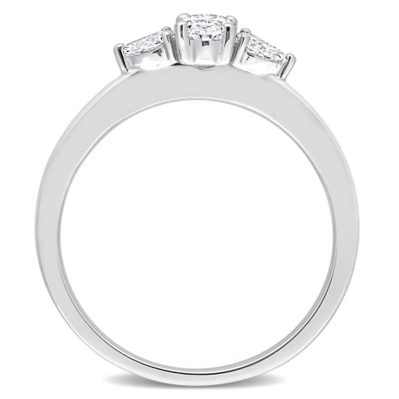 Julianna B 14K White Gold 0.49CTW Diamond Three-Stone Ring