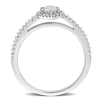 Julianna B 14K White Gold 0.49CTW Diamond Halo Bridal Ring