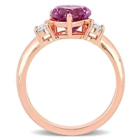 Julianna B Created White Sapphire and Pink Cubic Zirconia Heart Ring