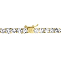 Julianna B Yellow Plated Sterling Silver Created White Sapphire 17" Necklace