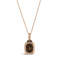 Le Vian 14K Strawberry Gold Chocolate Quartz Diamond Pendant