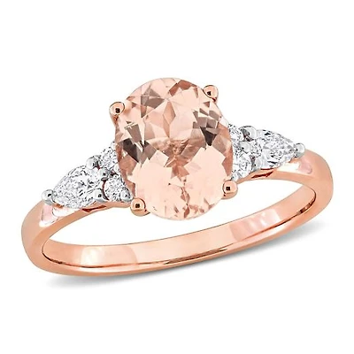 Julianna B 14K Rose Gold Morganite and Diamond Ring